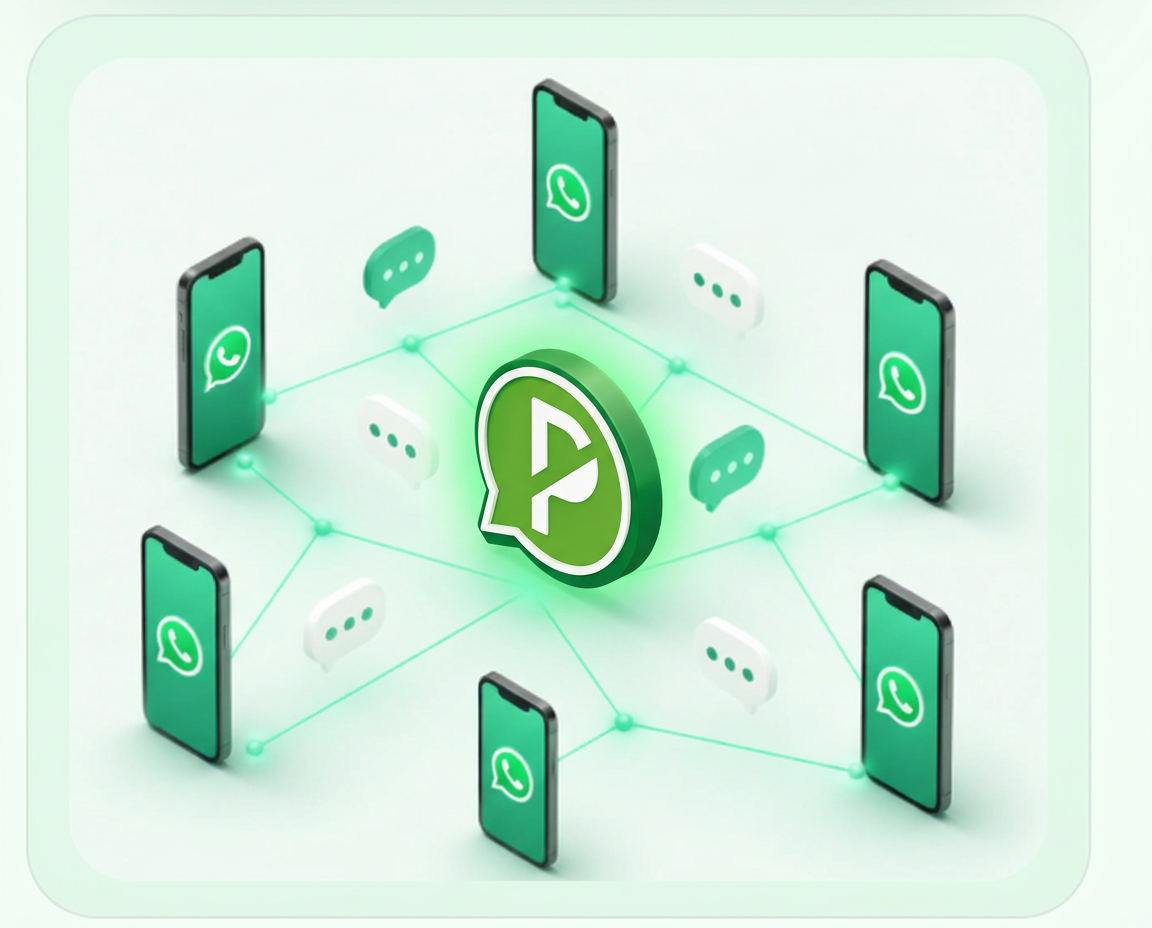 Rede de múltiplos WhatsApp conectados